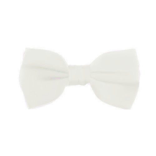 Solid Color Mens Bowtie by Jacob Alexander - White