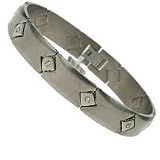 Titanium Bracelet Set with genuine brilliant cut diamonds Done in satin and polished finish 10 pce. Diamonds Total 0.40 Karat Width: 11mm Length: 8.5