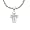 14K White Gold Diamond Cross With 16 inch Chain