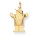 14k Puffed Boy with Hat on Right Engraveable Charm - JewelryWeb