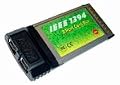 IO Card, PCMCIA, Firewire, 2 Port, 6 Pin, w/ Cable, I/O Flex