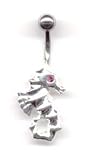Seahorse Navel Bar in Rose
