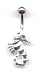 Seahorse Navel Bar in Rose