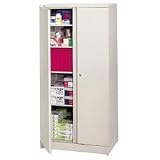 Easy-to-Assemble Storage Cabinet, 2 Adjustable Shelves, 36 x 18 x 78, LT GY