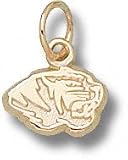 Missouri Tigers Solid 10K Gold Tiger Head 1/4'' Pendant