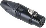Neutrik NC3FXX-B XLR Female Black w/Gold Contacts