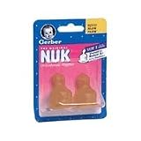 NUK Orthodontic Latex Nipples, Slow Flow, Size 1, 2 Pack