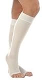 Anti-Embolism Knee High 18mm Open Toe, White, Small