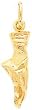 14K Gold Ballet Slipper Charm Diamond Cut