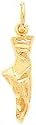 14K Gold Ballet Slipper Charm Diamond Cut
