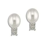 White Gold Pearl & Diamond Earrings