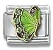 August Peridot Gold Czech Crystal Butterfly title=