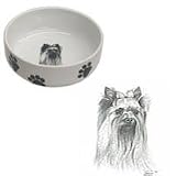 Yorkshire Terrier Paw Print Bowl, Porcelain by Rosalinde (7 in. x 2.5 in. deep)
