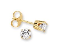 &frac12; ct. tw. Diamond Solitaire Earrings in 14K Yellow Gold by Fred Meyer Jewelers