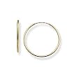 14k Yellow Gold Medium (M) Size Endless Hoop Earrings, HypoAllergenic