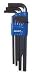 Westward 2CYC2 L-Shaped Hex Key Set, Long, Metric, 9 PC