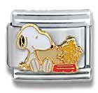 Clearly Charming Snoopy & Woodstock Friends Peanuts Italian Charm Dog Animal Theme Bracelet Link