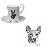 Basenji Cup and Saucer, Porcelain by Rosalinde