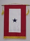 Service Banner - ONE Star Satin 8 in. x 14 in. Blue Star