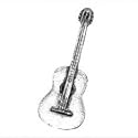 Pewter Spanish Guitar Pin Badge or Brooch Gift for Scarf, Tie, Hat, Coat or Bag