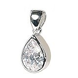 Sterling Silver 3.5 Ct Pear-cut Pendant with Flawless Diamond-brilliant Pear Cz, Perfect for Anniversary, Bridal, Birthday Gift, By Beautiful Silver Jewelry