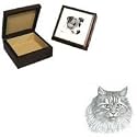 Wooden Maine Coon Jewelry Box, Porcelain by Rosalinde (5' x 5' 2.5')