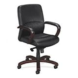 BASYX / Managerial Mid-Back Chair,25x25x42,Mahogany/BK Leather / BSXVL882NSP11 / Sold as 1 Each / Mfr Part # VL882NSP11