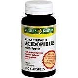 Acidophilous Capsules With Pectin Extra Strength, by Natures Bounty - 100 Capsules