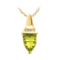Peridot and Diamond Fashion Pendant in 10K Yellow Gold by Fred Meyer Jewelers