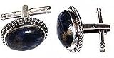 Cufflinks Pair Men Sterling Silver Opal Gemstone Indian Style (cflng151)
