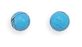 Turquoise Bead Stud Earrings