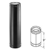Simpson Dura-Vent 58DVA-09B 58DVA-09B - 9 in Venting Pipe - Black - 5 in x 8 in DirectVent Pro