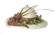 Dollhouse Miniature Ladies Dress Hat in Beige