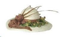 Dollhouse Miniature Ladies Dress Hat in Beige