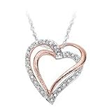 10kt. Two Tone, 1/6 ct. tw. Diamond Heart Pendant