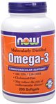 NOW OMEGA-3 FISH OIL 1000 MG - 200 SOFTGELS