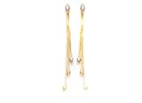 14k Tricolor Beaded Dangling Earrings by ModernArt