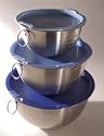 Tovolo Stainless Steel Mixing Bowls With Lids, Set of 3