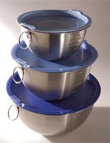 Childrens Toyshop  Kitchen & Housewares : Tovolo Stainless Steel Mixing Bowls With Lids, Set of 3