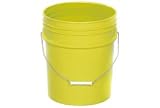 5 Gallon Plastic Pail - Yellow. Package of 5