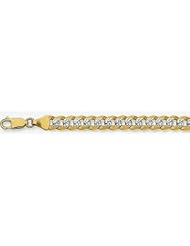 7mm White Pave Light Flat Cuban Chain 28"