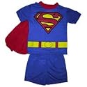Superman 3-Piece Knit Kids Pajama Set w/Detachable Cape