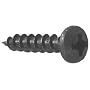 #6 x 3/4" Deep Thread Pan Head Screws Black 100 Pcs.