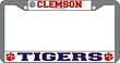Clemson Tigers Chrome License Plate Frame - SET OF 6 - Sports Merchandise
