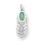 14k White Gold Emerald Baby Sneaker Charm - JewelryWeb