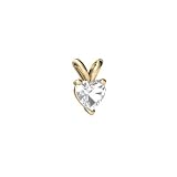 14K Yellow Gold Heart Genuine White Topaz Pendant