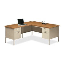Hon Metro Classic Left Pedestal Desk with Walnut Top