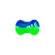 2 Gauge Blue Green Acrylic Toxic Flame Saddle Plug