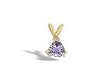 14K Yellow Gold Genuine Trillion Tanzanite Pendant