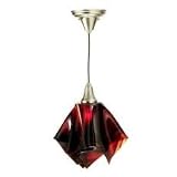 68912 12W Handkerchief Cabernet/Brushed Nickel Wire Hung Pendant by Meyda Tiffany